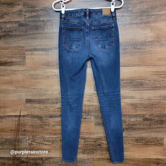 American Eagle Jeans 2 L Super Hi Rise Jegging 360 Next Level Stretch - Picture 2 of 13